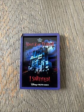 Disney Tower of Terror Collectible Magnet - Purple Frame, Red Text